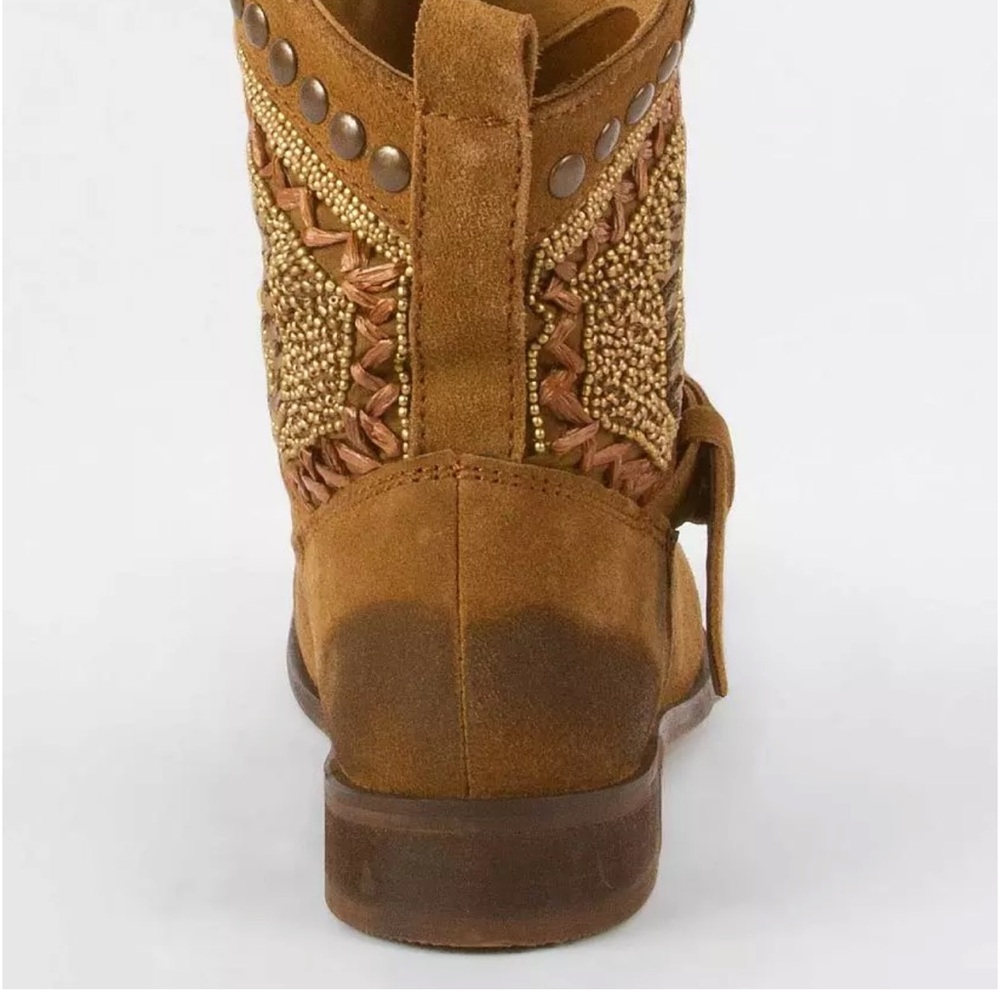 Naughty Monkey Lysander suede leather embellished cowgirl booties size 6.5 - Picture 3 of 15